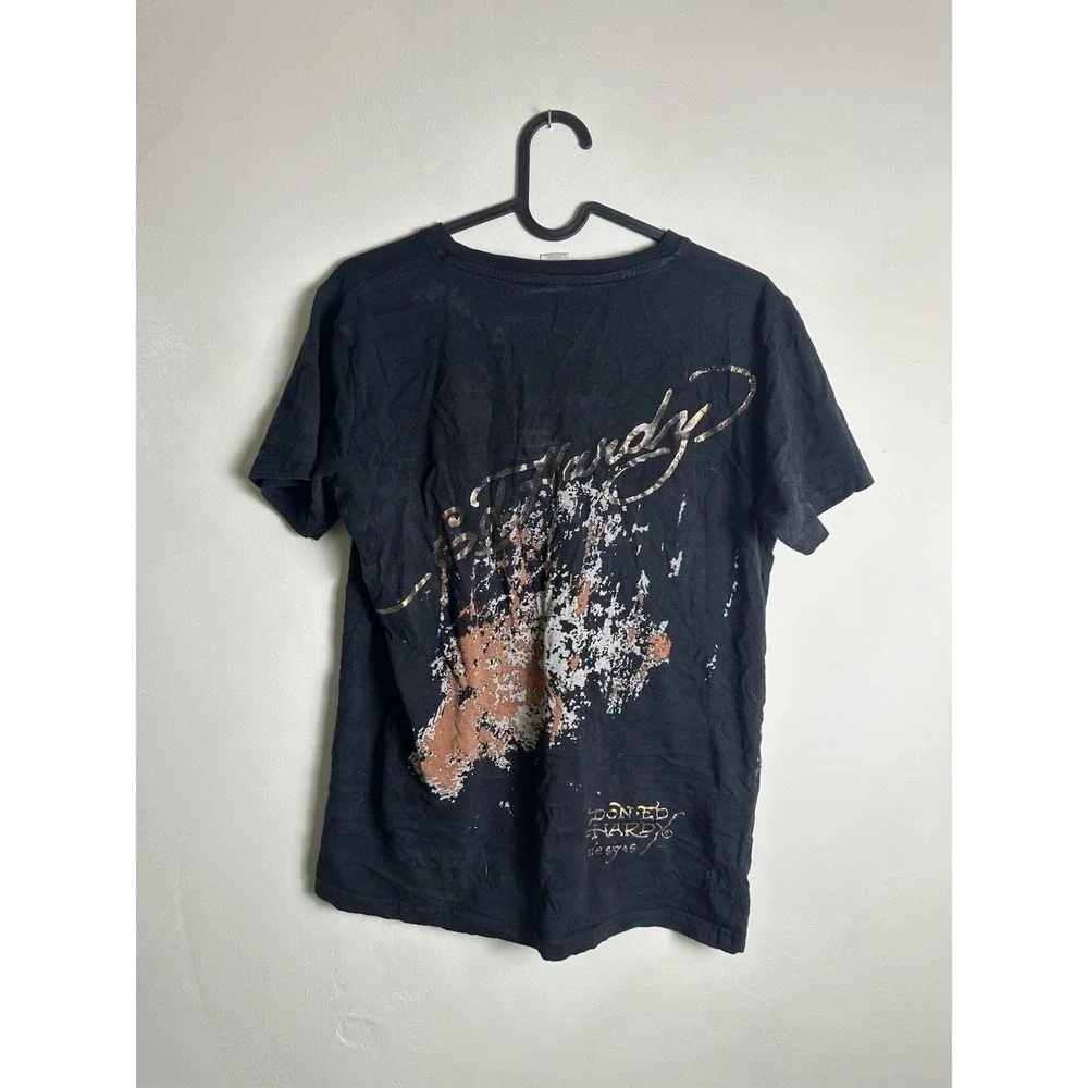 Don Ed Hardy Kids Christened Black Tiger Sz XL Youth Boys Shirt Tee‎ T